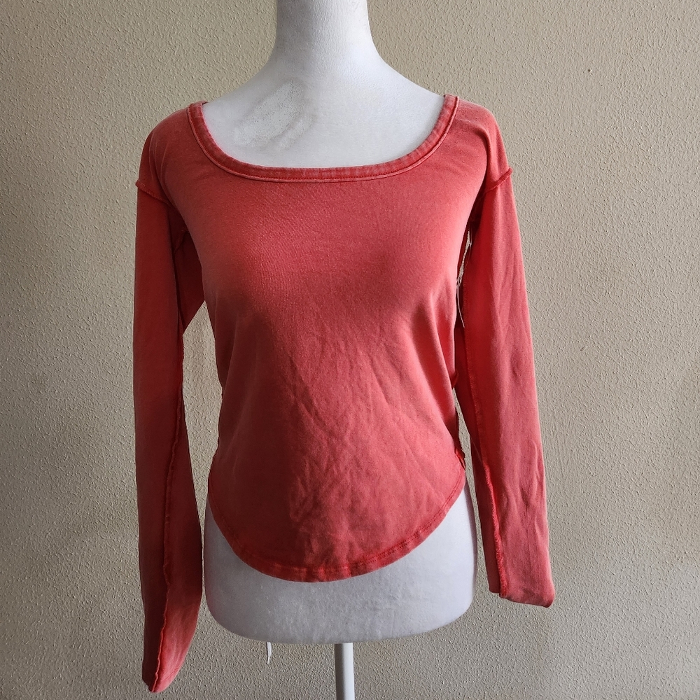 We The Free; Free People Coral Long Sleeve Top